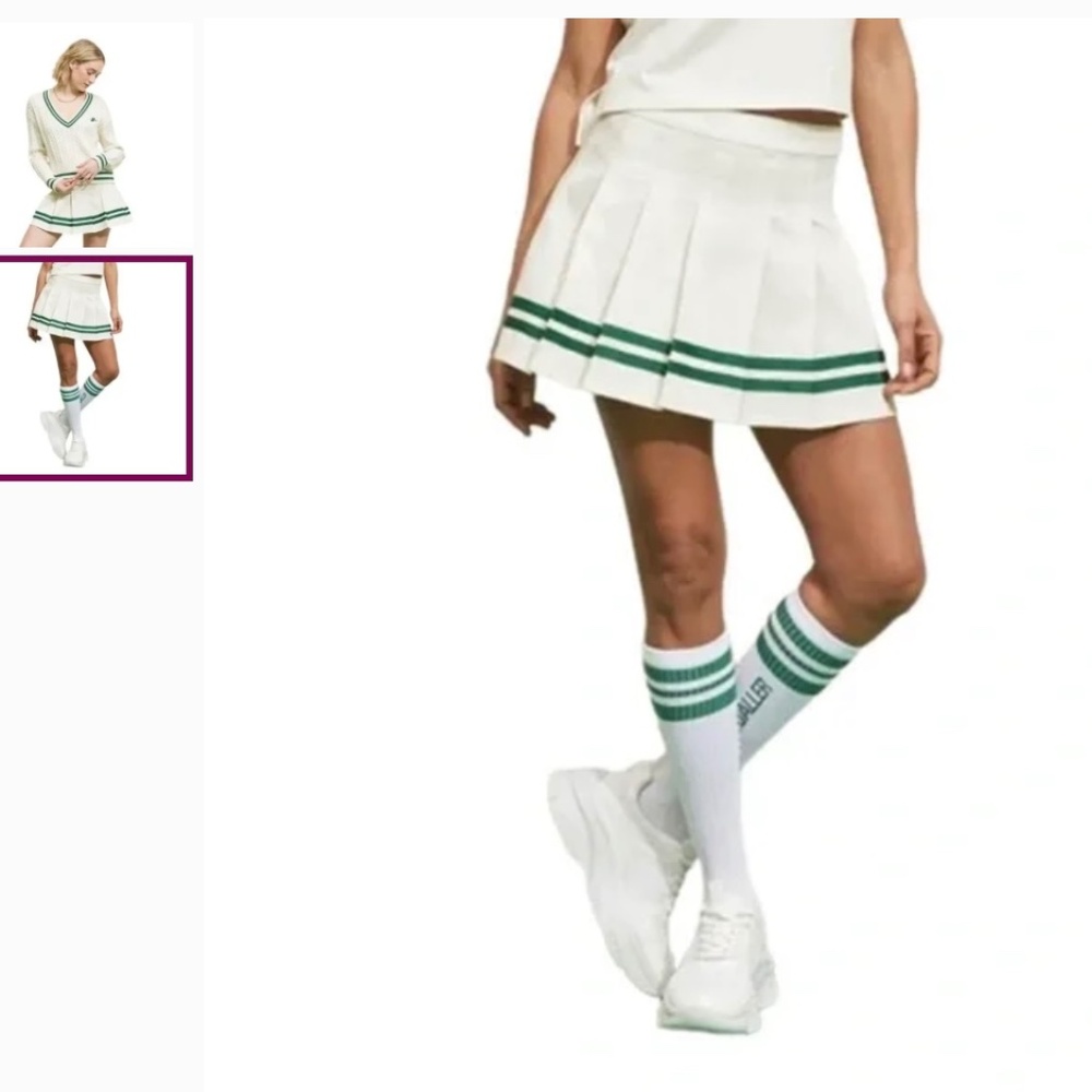 Prince Pickleball Skirt in cream with green, size large, new